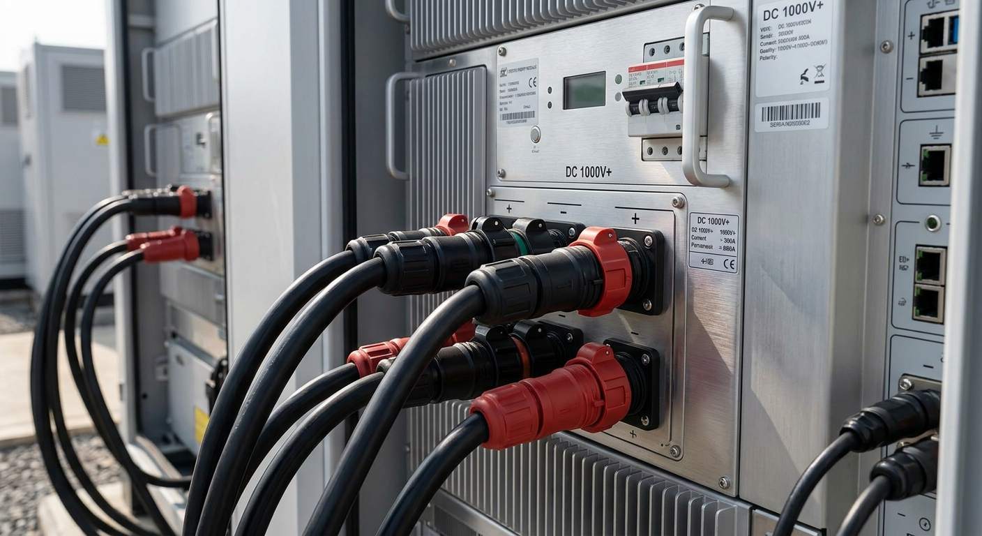 high current battery connectors plugged into a power module