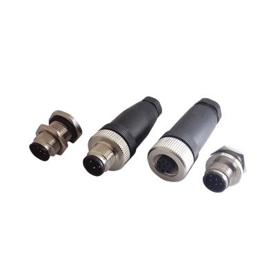 M12 Screw Coupling Cable Connector with Plastic Body