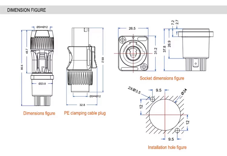YF24 Waterproof Connector Specifications