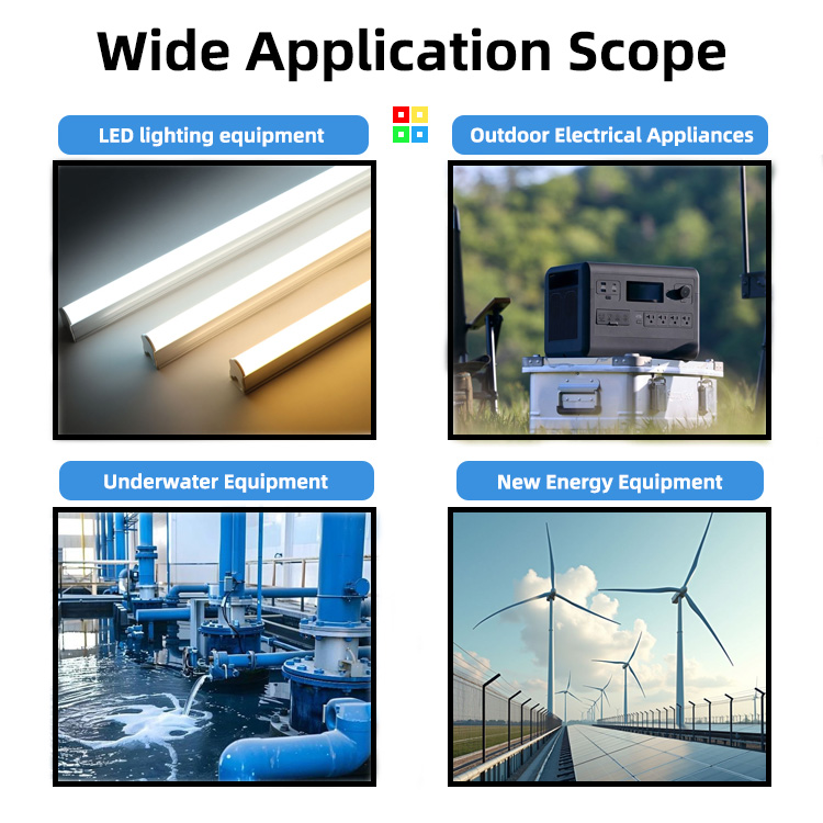 The OL-T1 can be applied to LED lights, outdoor electrical components, underwater facilities, new energy facilities, and more