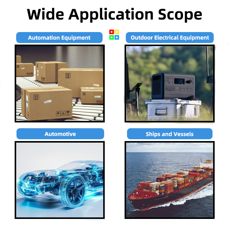 The XS series can be applied to automation equipment, outdoor electrical equipment, automotive, and ships and vessels