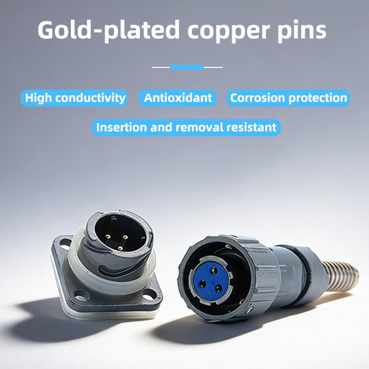 FQ metal connectors are equipped with gold-plated copper pin contacts, featuring high conductivity, oxidation resistance and corrosion resistance, allowing for long-term plugging and unplugging operations