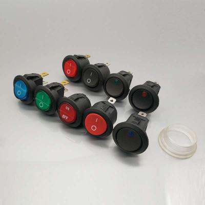 On off round rocker switch with 12v led