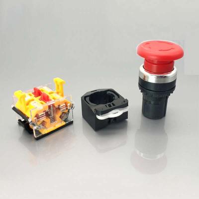 22mm red mushroom electrical emergency stop button switch