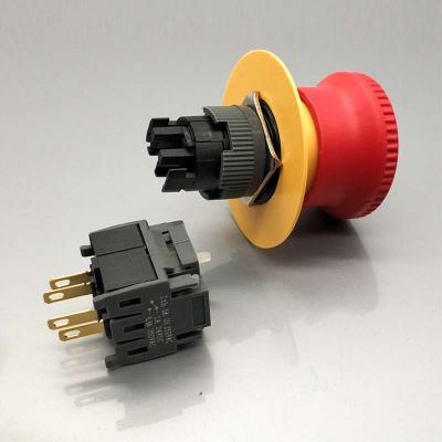 Lockable mushroom emergency stop button switch for machine