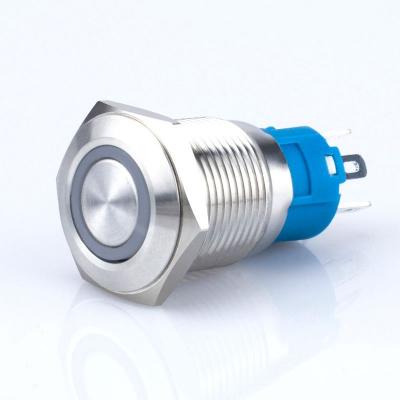 Weatherproof metal push button switch IP67 PCB mount