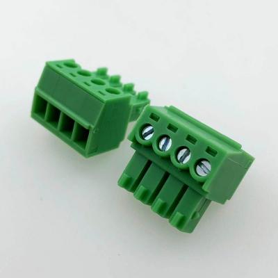 3.5mm 3.81mm lighting PCB mount 4 way plug in terminal block