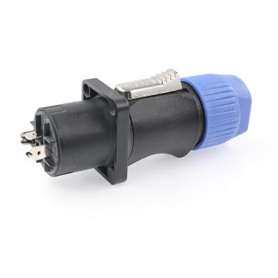 IP65 Waterproof 3 Pin Powercon Connector 20A 500V AC Male Plug with LED Display for Stage Light Applications