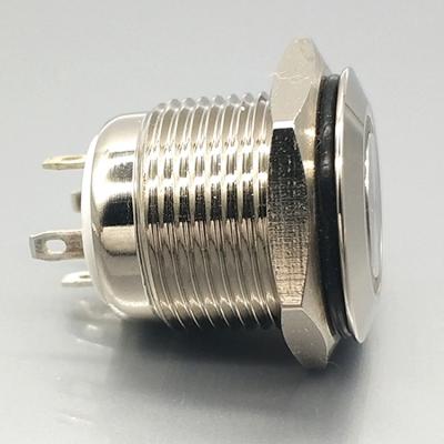 Wholesale High flat actuator 12v red flashlight push button switch with led lamp