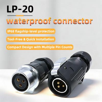 LP20 Fast Locking Waterproof Electrical Connector No Welding Required 2/3/4/5/7/9/12 Pin