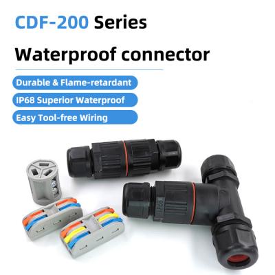 CDF-200 Outdoor Power Street Light Landscape IP68 Waterproof Brass Contact 32A 400V Electrical Connector