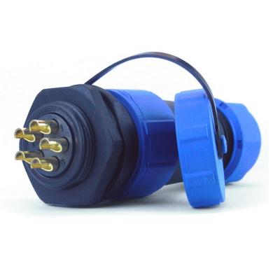 OL11 IP68 Waterproof Connector 2/3/4/5 Pin Female Socket - Gold Plated Contacts Bulkhead Solderable