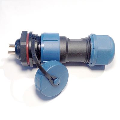 OL17 Industrial Waterproof 5A/10A IP67/IP68 Brass Gold Plating Panel Mount 5 Pin Crimp Terminal Screw Power Adapter Connector