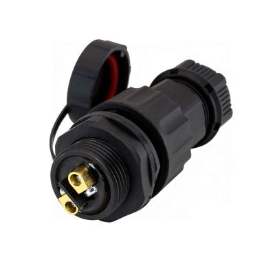 M20 Gold-plated Copper Contact Nylon PA66 Housing IP68 Rated 15A 300V Male/Female Adapter for Power Cable Splicing in LED Lighting