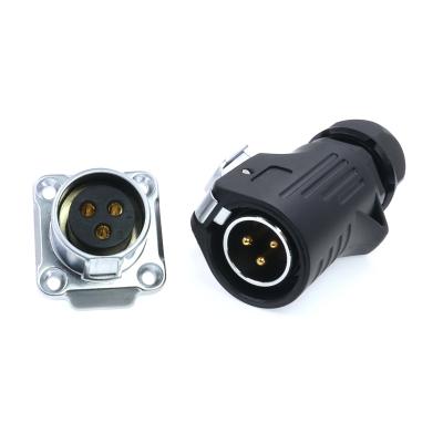 LP20 20A 500V IP68 Waterproof Round Adapter with Gold-Plated Copper Alloy Contacts Male & Female Cable Connector